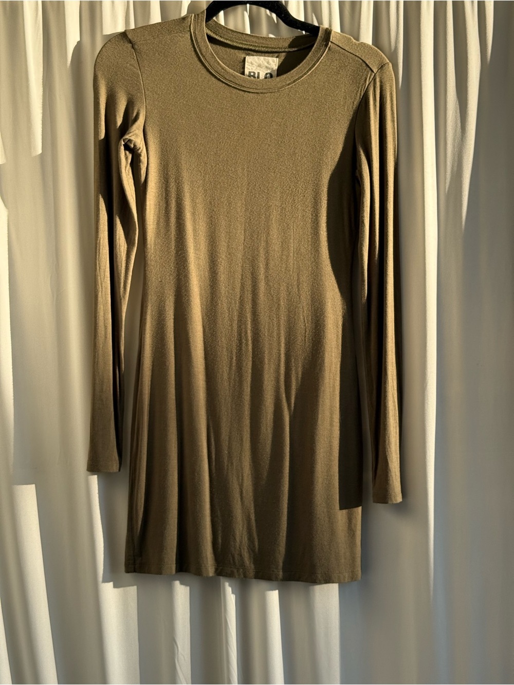BLQ Olive Green Long Sleeve Bodycon Mini Dress Size 0